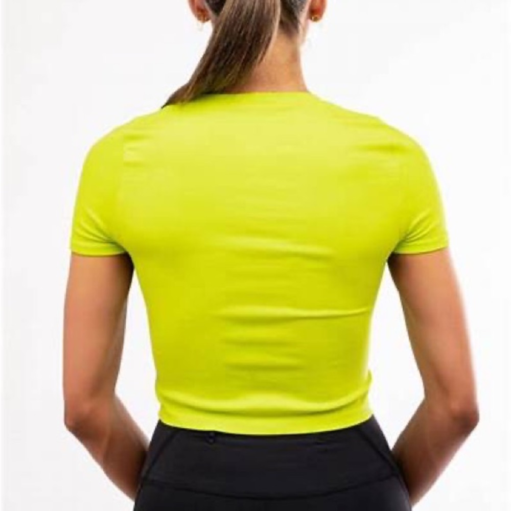 IVL Collective Lime ribbed Crop tee medium